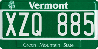 VT license plate XZQ885