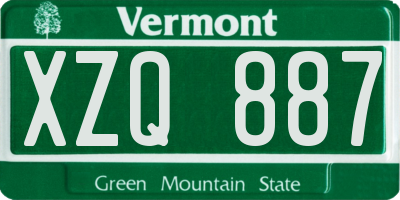 VT license plate XZQ887