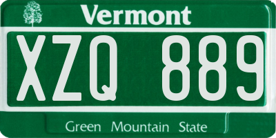 VT license plate XZQ889