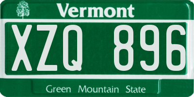 VT license plate XZQ896