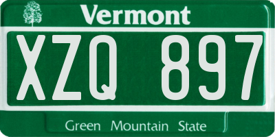 VT license plate XZQ897