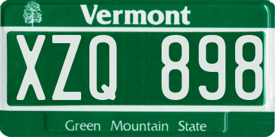 VT license plate XZQ898