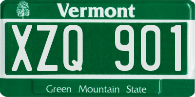 VT license plate XZQ901