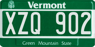 VT license plate XZQ902
