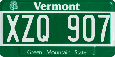 VT license plate XZQ907