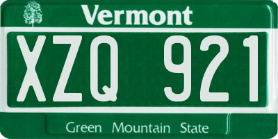 VT license plate XZQ921