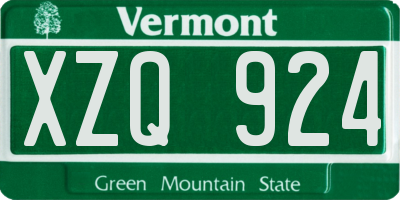 VT license plate XZQ924