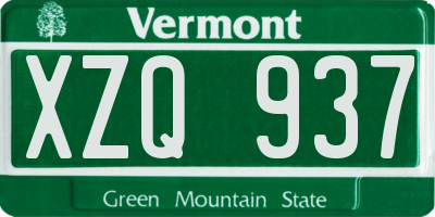 VT license plate XZQ937