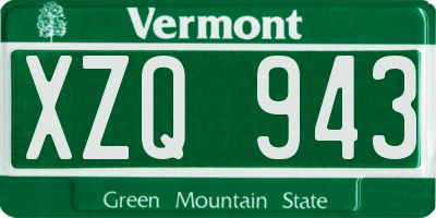 VT license plate XZQ943