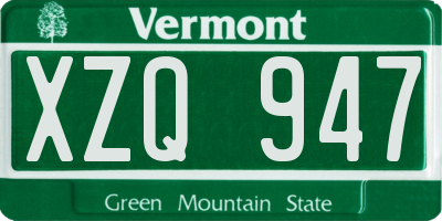 VT license plate XZQ947
