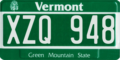 VT license plate XZQ948