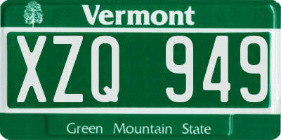 VT license plate XZQ949