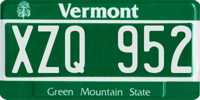 VT license plate XZQ952