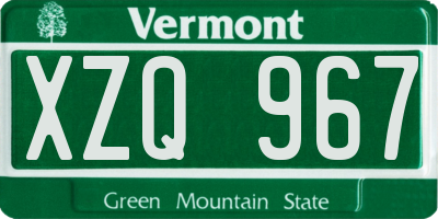 VT license plate XZQ967