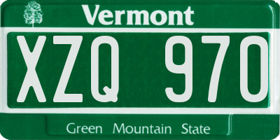 VT license plate XZQ970