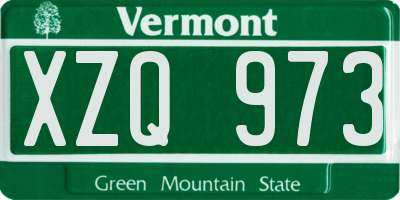 VT license plate XZQ973