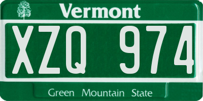 VT license plate XZQ974