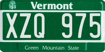 VT license plate XZQ975