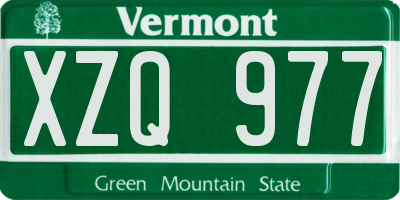 VT license plate XZQ977