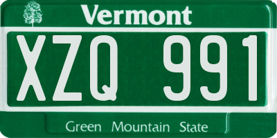 VT license plate XZQ991