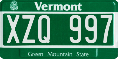 VT license plate XZQ997