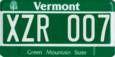 VT license plate XZR007