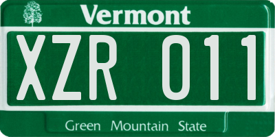 VT license plate XZR011