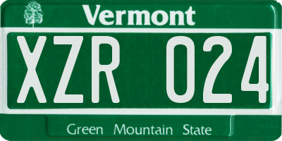 VT license plate XZR024