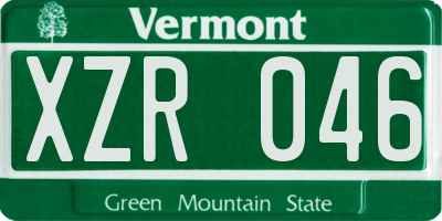 VT license plate XZR046