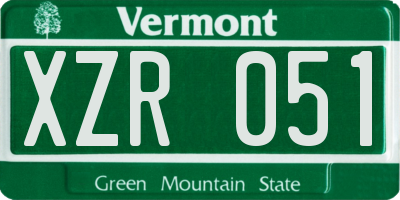 VT license plate XZR051
