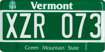 VT license plate XZR073