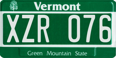 VT license plate XZR076