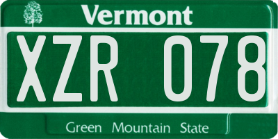 VT license plate XZR078