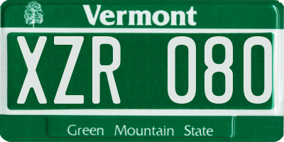 VT license plate XZR080
