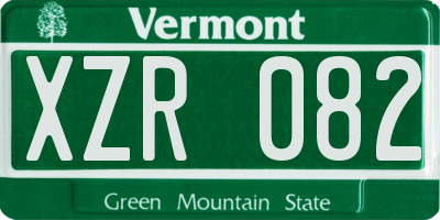 VT license plate XZR082
