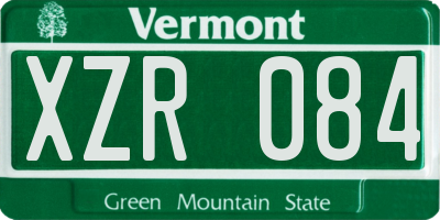 VT license plate XZR084