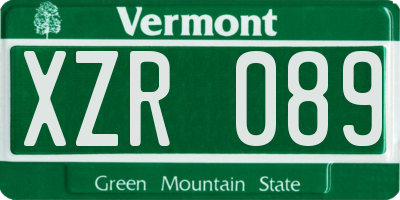 VT license plate XZR089