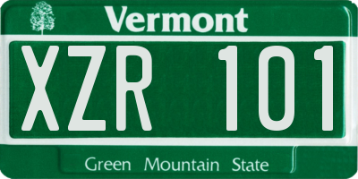 VT license plate XZR101