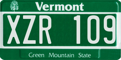 VT license plate XZR109