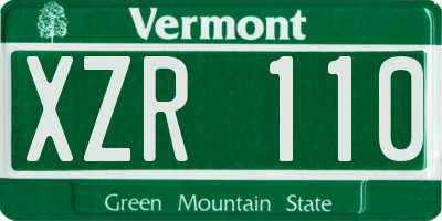 VT license plate XZR110