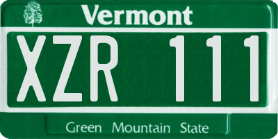 VT license plate XZR111