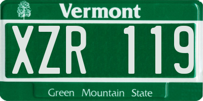 VT license plate XZR119