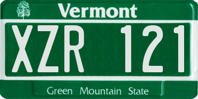 VT license plate XZR121