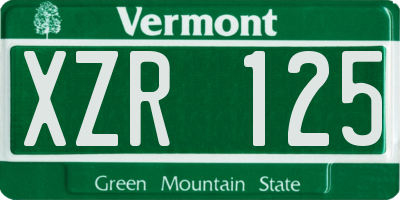 VT license plate XZR125