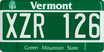 VT license plate XZR126