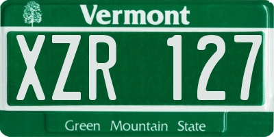 VT license plate XZR127