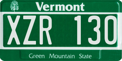 VT license plate XZR130