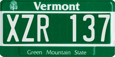 VT license plate XZR137