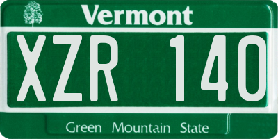 VT license plate XZR140