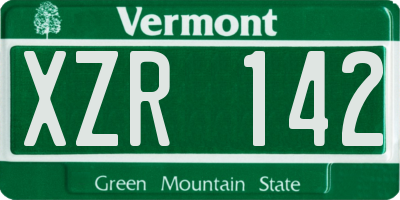 VT license plate XZR142
